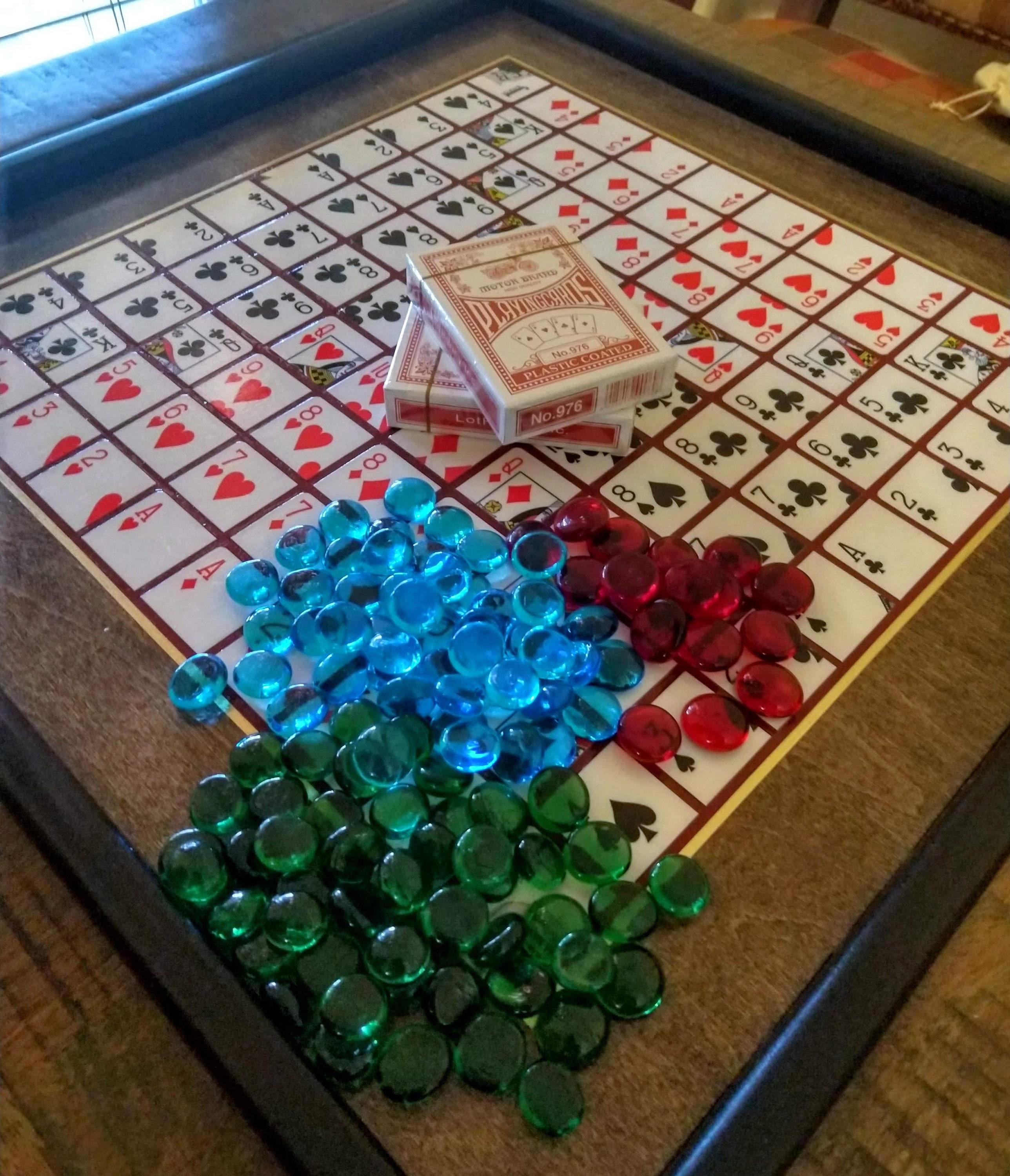 One Eyed Jack Game Board, Playing Cards Game Board, Hand Made One Eyed Jack  Game, Golden Pecan Stain 