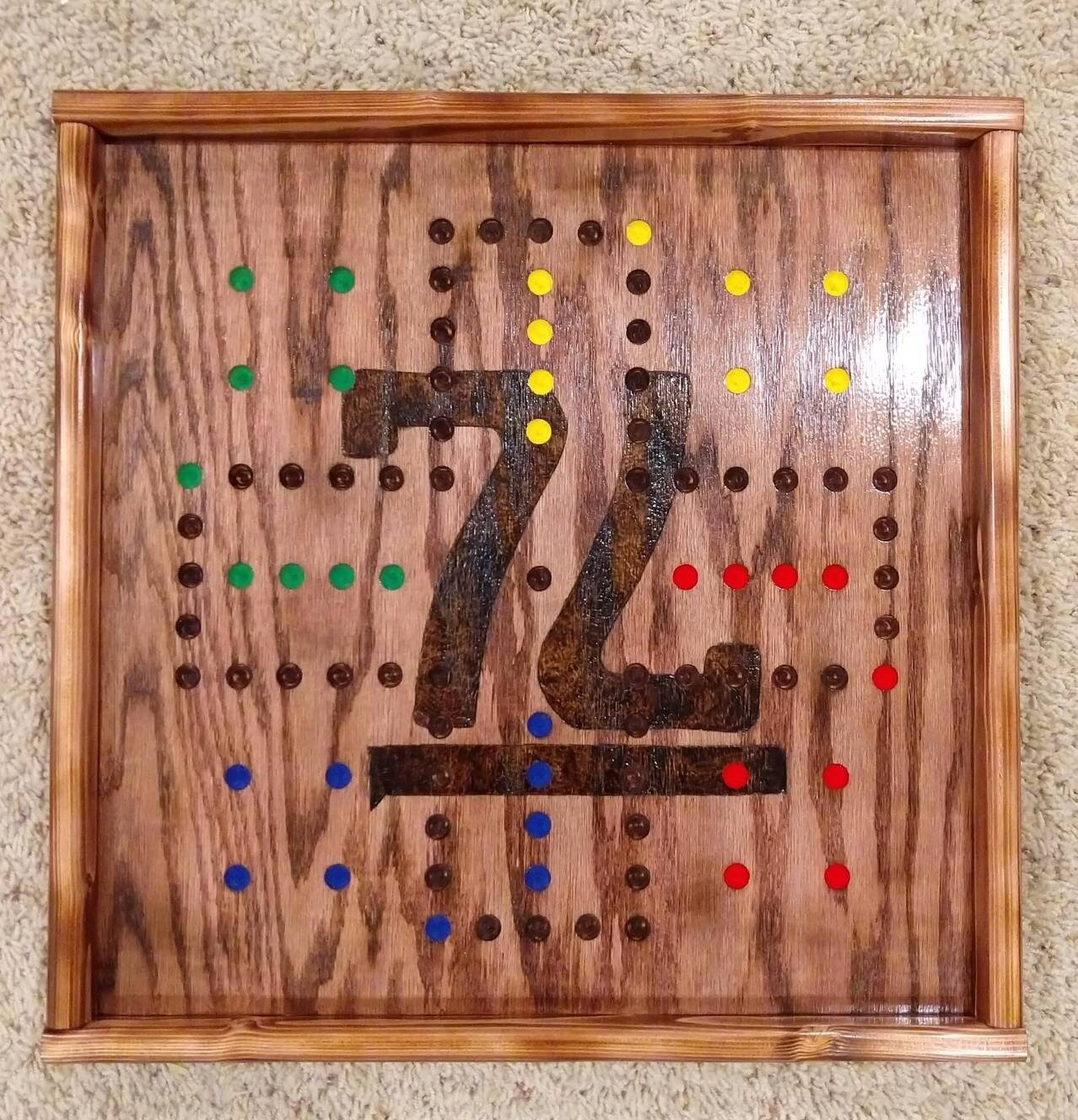 Wahoo Game Board Custom Wood Burned Wahoo Game Wood Burned Aggravation Game Custom Center 