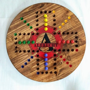 Firefighter custom wahoo game board, extra large wahoo game, personalized fireman theme game board, 4 or 6 player wahoo, Aggravation game