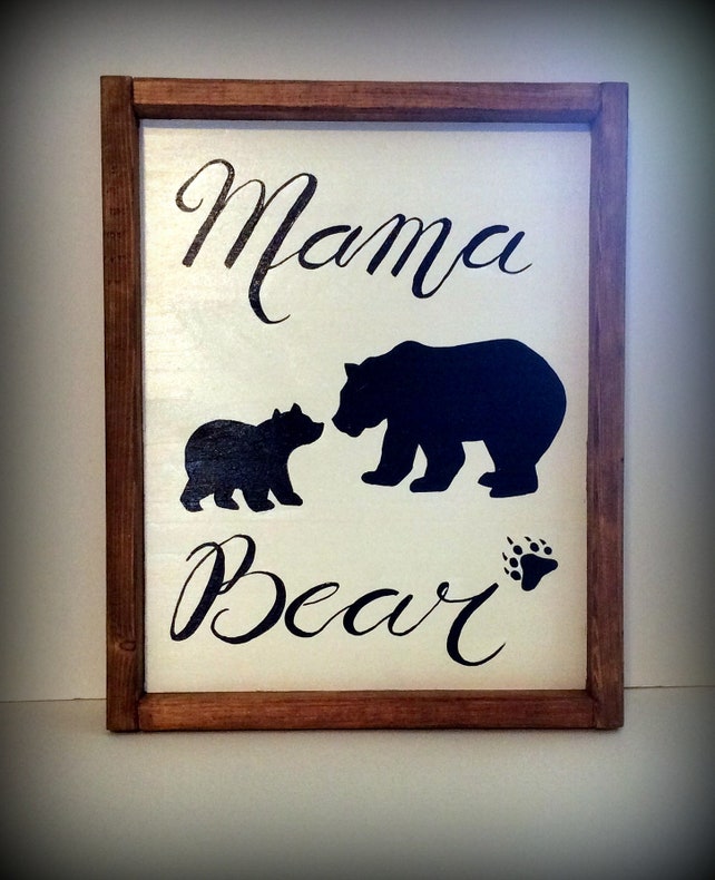 Mama Bear Rustic Sign Nursery Decor Baby Image 0