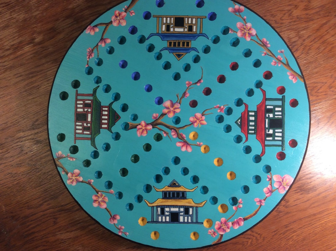 Japanese Cherry Blossom Wahoo Game Board Aggravation Game Etsy