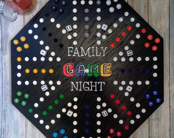Family game night Wahoo game board, 8 player Wahoo, Octagon Aggravation game board, party game board, 20" Octagon Wahoo game