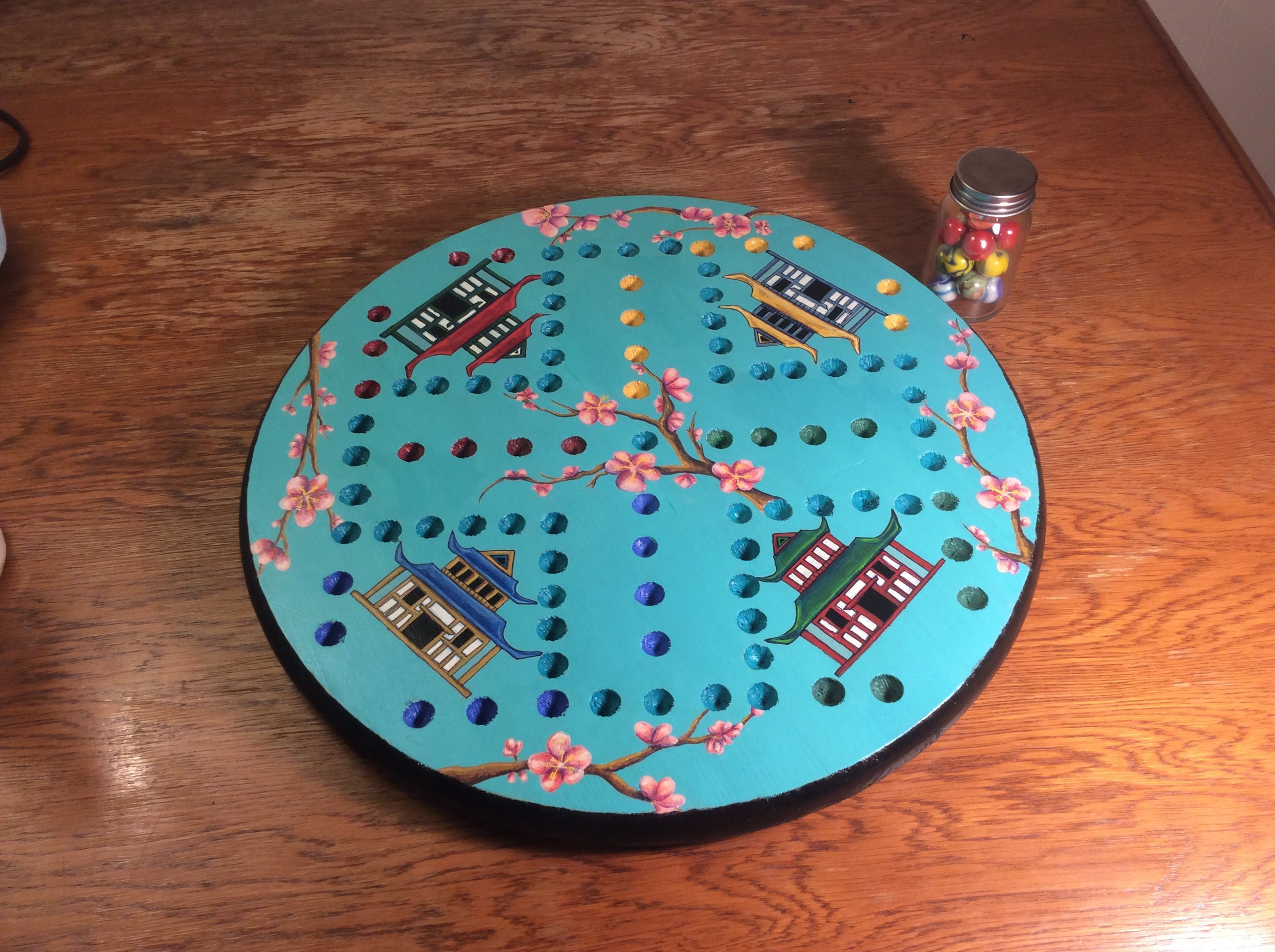 Japanese Cherry Blossom Wahoo Game Board Aggravation Game Etsy