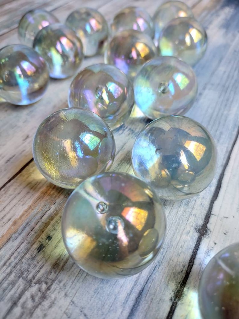 Soap Bubble Marbles 35mm Extra Large Glass Marbles. Clear Etsy