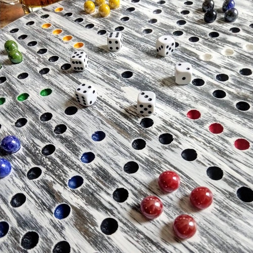 double-side Farmhouse rustic wahoo game board,4/6 player wahoo game board, aggravation game board,4/6 player family game, wahoo double side