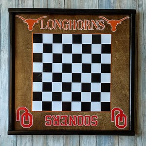 Ready to Ship! Custom Chess game board, Sports theme hand-painted Chessboard, personalized Chessboard, wood and resin Chess board and pieces