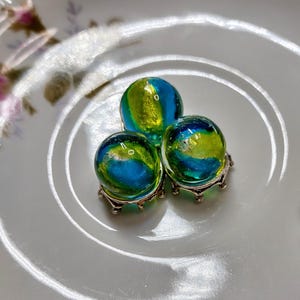 Mermaid collector marbles, 16mm size blue and green marbles. Fantasy marbles, regular size collector marble, handmade glass marble
