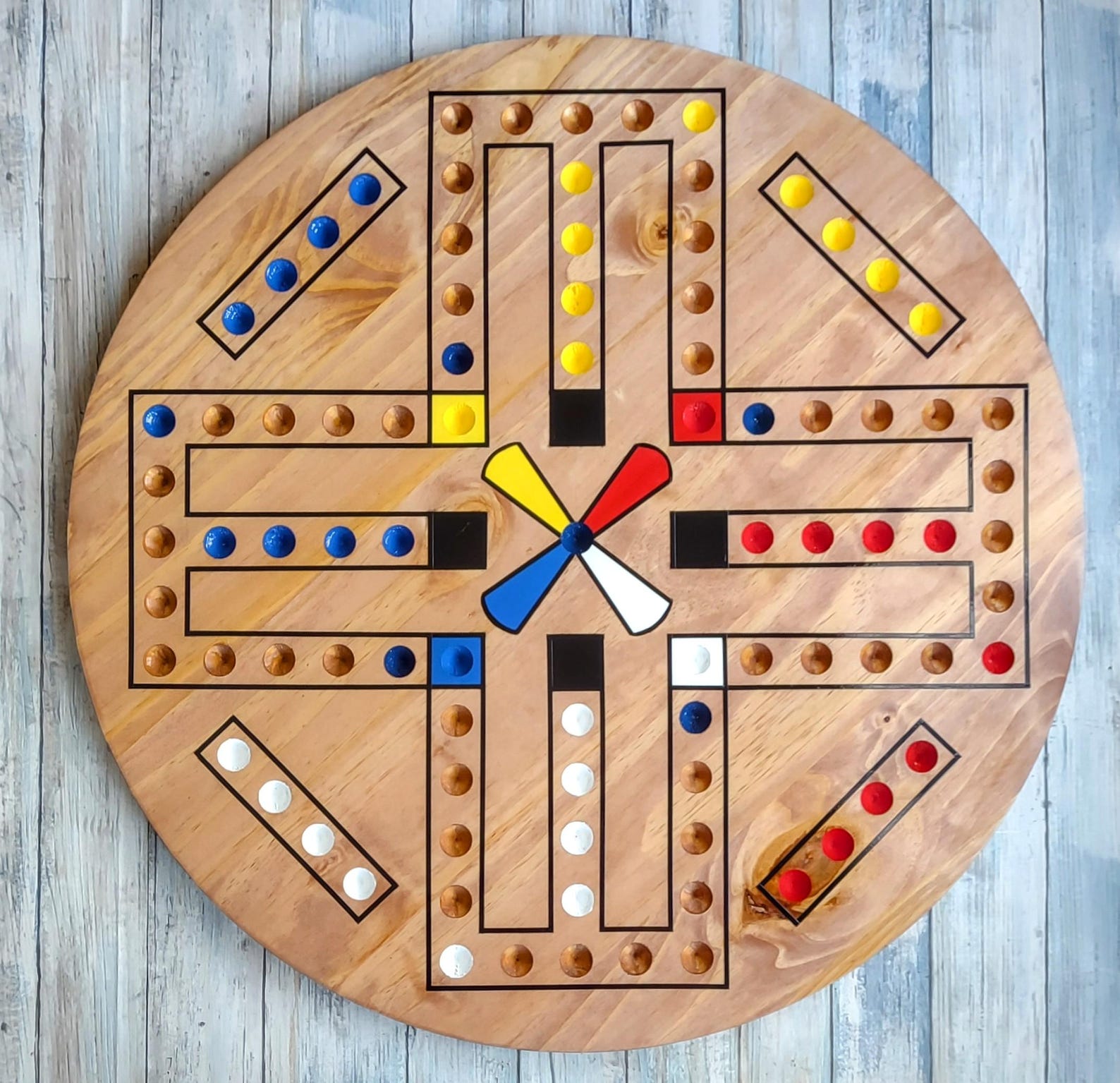 Fast Track Marble Game | Hand-painted Board Game on 24