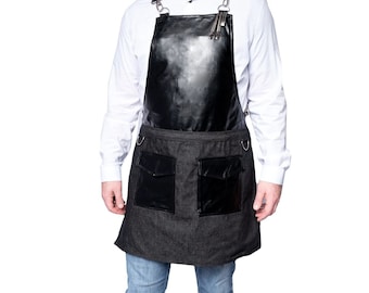 Apron w/ Cross Back Straps - Black