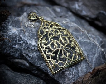 Persian Pendant, Victorian style, Arc pendant, Wire pendant, Persian style, Persian Jewelry, Silver sterling, Brass, Eslimi, Mother gift