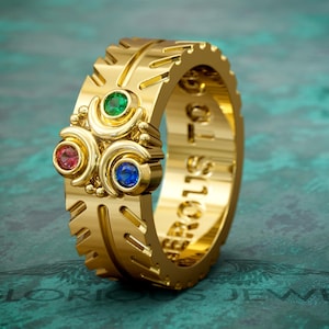 Legend of Hyrule Warriors Crest Master of the Wind Symbol ring available in solid Gold 10k, 14k, 18k and Silver 925 with worldwide shipping