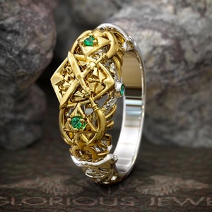 Hyrule Inspired Engagement Ring with Zora Influence - Unique Gold ring Gamer Proposal - Zora Inspired Heart Stone - Video Game Lover's Fan