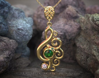 Sol Key pendant, Music Key pendant, G Key pendant, Musician jewelry pendant, Custom made pendant, Handmade jewelry, Musical Key jewelry