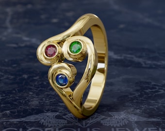 Handcrafted Zora Triforce Ring - Glow-in-the-Dark Zora Triforce Ring - Gamer Geek Chic Accessories - Unique Zora Triforce Ring