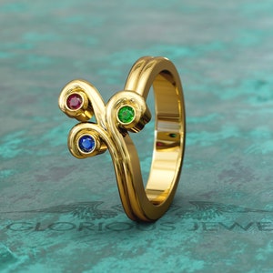 Zora Sapphire Gold Ring: Greek Engagement Jewelry