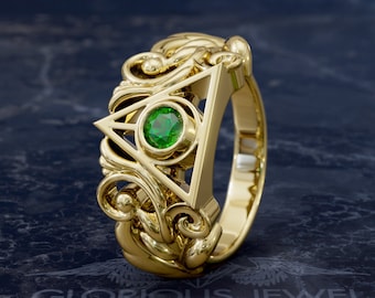 Triangle Wizardry Game Ring - Magical Jewelry for Wizards - Magical Wizard Triangle Ring - Unique Game-inspired Jewelry - Enchanting Wizard