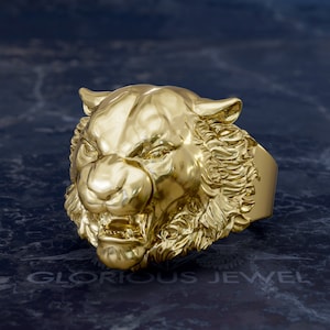 Heavy big Jaguar, Gold Jaguar ring, jaguar jewelry rings, Wild Silver Jaguar, Jaguar Big Cat, Panther Heavy ring, Panther ring Men, OOAK