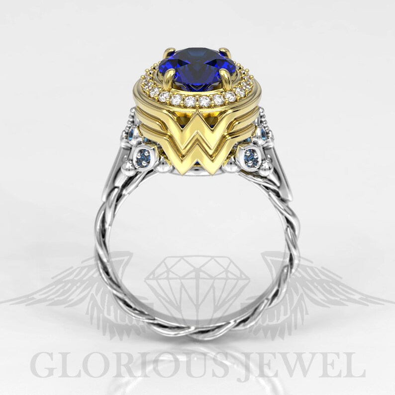 Wonder woman inspired ring Marriage ring Bridal Marvel ring Super hero ring Gift for her Custom made jewelry