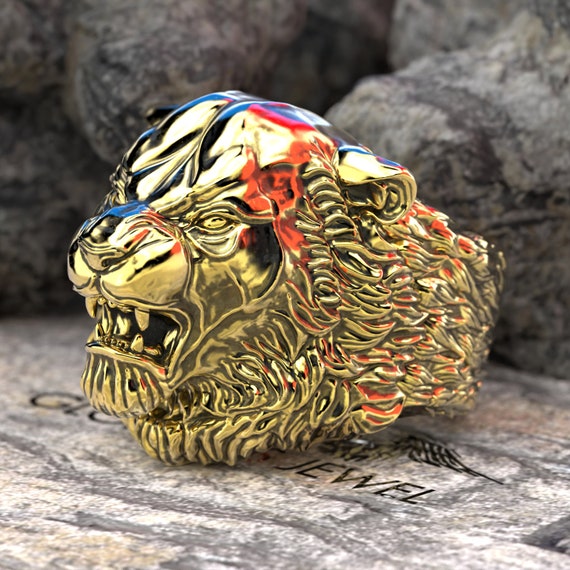 Heavy Big Jaguar Gold Jaguar Ring Jaguar Jewelry Rings Wild