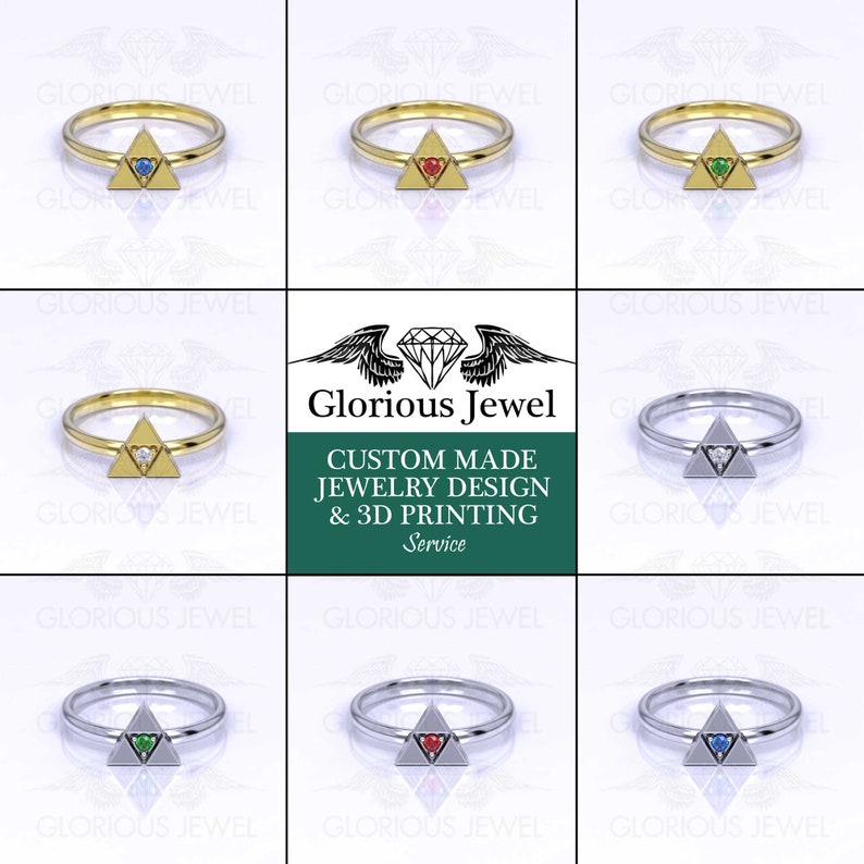 Legend of Zelda Ocarina of time Spiritual Zelda ring Hyrule warriors Engagement rings Breath of the wild ring Custom made Old school Nerdy