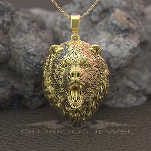 Wild Bear Pendant: Sterling Silver Animal Jewelry