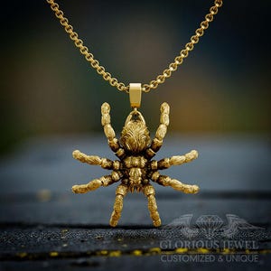 3cm Tarantula Spider Pendant: Gold & Silver Black Widow Jewelry