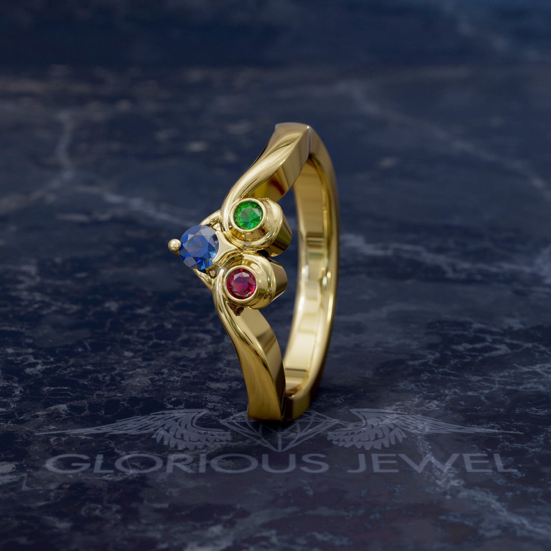 Zora Sapphire Inspired Ring: 8-bit Nerdy Engagement Ring - Etsy