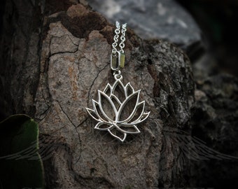 Lotus pendant, Lotus necklace, Silver Lotus, Lotus jewellery, Silver 925, Gold 14K, Gold 18K, Handmade, Lotus Jewelry, Flower pendant