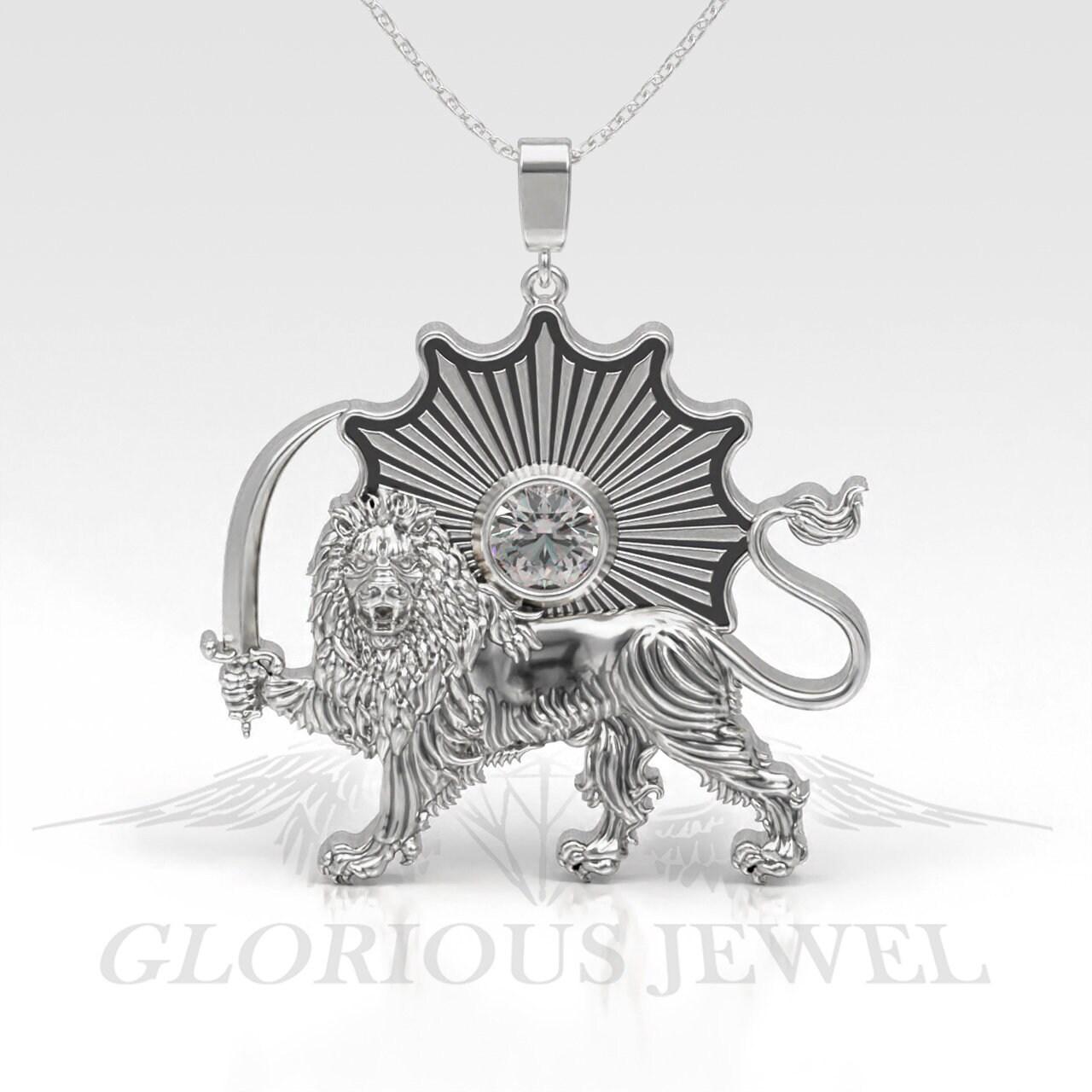 Shir O Khorshid Pendant, Lion Flag Pendant, Lion and King
