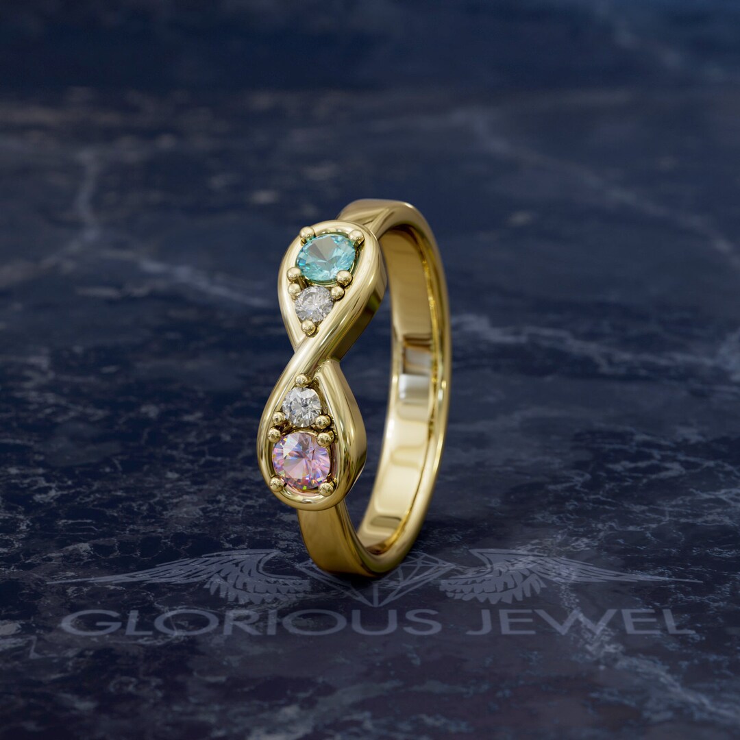 Infinity CZ Engagement Ring: Vintage Style Gold Anniversary Jewelry - Etsy