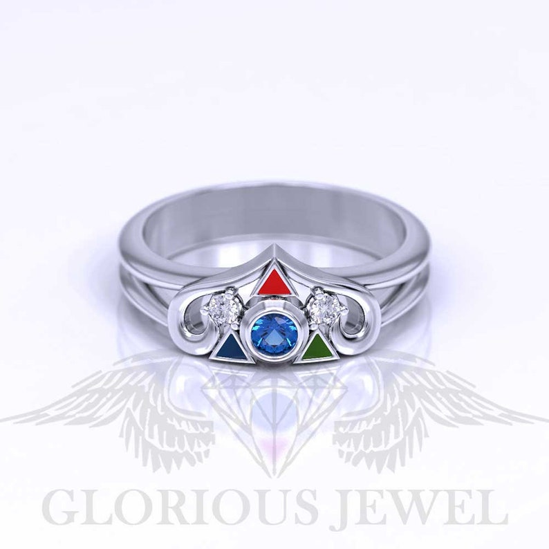 Legend of Zelda Ocarina of time Geek rings Engagement ring Breath of the wild Princess zelda Zora Zelda ring Triforce ring Custom made OOAK