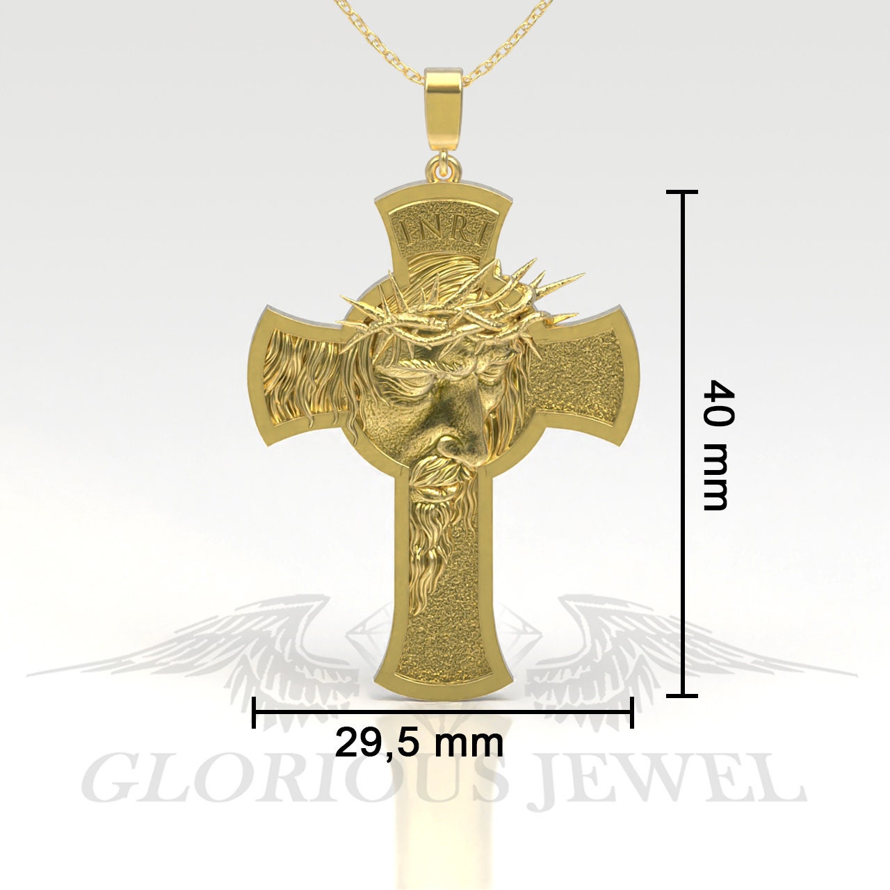 14 Karat Gelbgold Jesus-Kreuz-Anhänger – Massiv, 1,25 Zoll, 1,2 G, Perfekt Als Religiöser Charm 14k Gelbgold Kruzifix