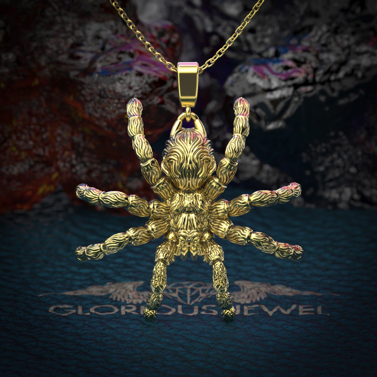 Gold spider pendant sale