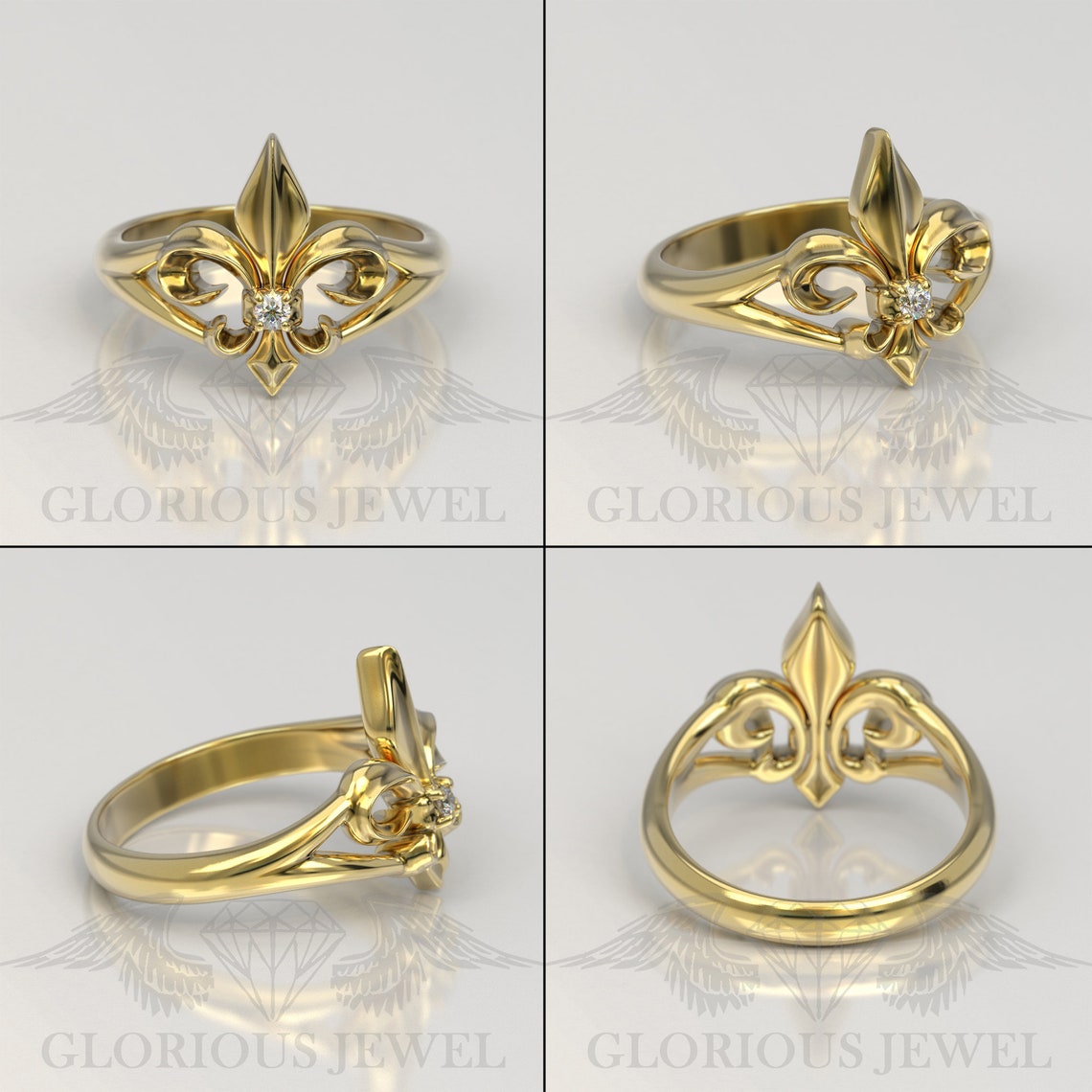 Lys Flower Ring Fleur De Lys Ring Marcasite Ring French Etsy