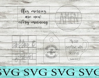 コーヒーとイエスの段付きトレイ SVG