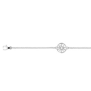 Silver Sunflower Bracelet - Basque Jewelry - Silver and cotton cord Bracelet - Moms Gift - EGUZKILORE Euskal Bitxiak - Basque Sun Flower