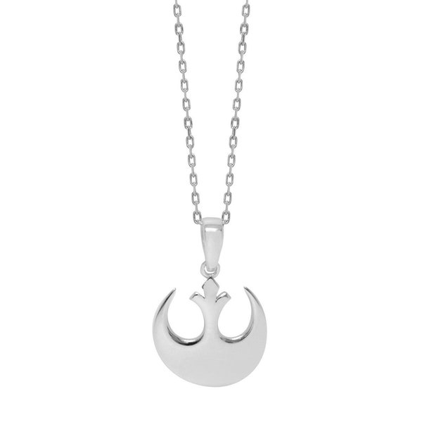 Star Wars Silber Anhänger, Rebel Allianz Symbol Halskette, modernes Symbol Geschenk, Star Wars Rebel Schmuck, Silber Sterling Stelar Rebellion