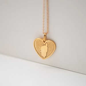 Corsica Heart Pendant - 18k Gold Plated, Silhouette of Corsica,  Handmade. Mediterranean soul necklace. Corse necklace. Corse Jewellery.