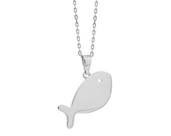 Tiny Fish Silver Necklace -Silver small fish Pendant, Animal Jewelry, small Fish Charm, Fish Necklace, woman jewels, birthday gift