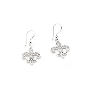 Zilveren filigraan Fleur de Lis-oorbellen, Fleur de Lys-oorbellen, sieraden voor speciale evenementen, middeleeuws symbool, bloem lys, bloemenlis /FL0411