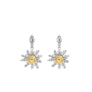 Eguzkilore Earrings Basque Sun Flower Silver 925 Gold Plated 18K | Handcrafted Jewelry, Symbol of Protection, Basque Jewelry