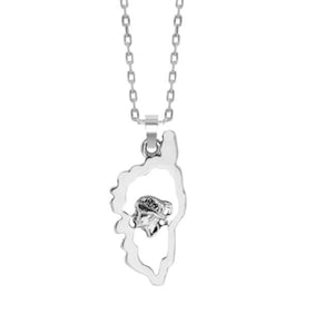 Corsica Island and Moor&#39;s Head Symbol Pendant - 925 Sterling Silver, Corse island. Handmade. Mediterranean soul necklace. Different sizes.
