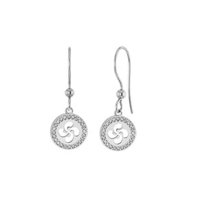 Lauburu Earrings in Sterling silver and cubic zirconia. Basque Earrings. Lauburu earring, Silver Basque Cross.