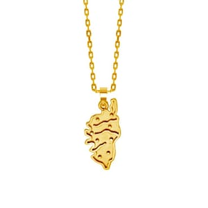 18k Gold Plated Corsica Island pendant, silhouette of Corsica, Corse island. Handmade. Mediterranean soul necklace. Corse necklace.