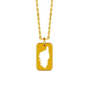 18k Gold Plated Corsica Island pendant, silhouette of Corsica, Corse island. Handmade. Mediterranean soul necklace. Corse necklace.