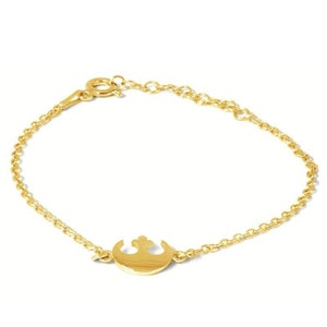 Star Wars Armreif vergoldet 18k, handgefertigt. Rebellenallianz Symbol Armband. Star Wars Schmuck.