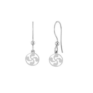 Silver Lauburu Drop & Dangle Earrings  - Basque Cross - Elegant mother's gift - Nut Silver 925 earrings - Girlfriend Gift - Silver Jewellery