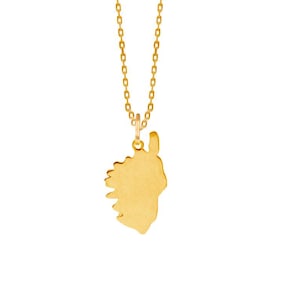 18K Gold Plated Corsica Island pendant, silhouette of Corsica, Corse island. Handmade. Mediterranean soul necklace. Different sizes.