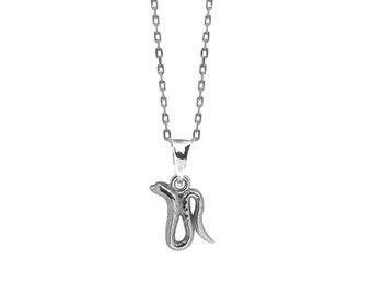 Snake sterling silver pendant. Inspired by ancient Egyptian symbolism, handmade. It represents the goddess Wadjet. Gift chain included.