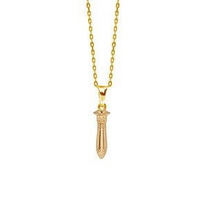 Ancient Egypt symbol Pendant Gold Plated 18k. Emblematic symbols of ancient Egypt. Chain included. Papiro Uadj. Hieroglyphic amulet.